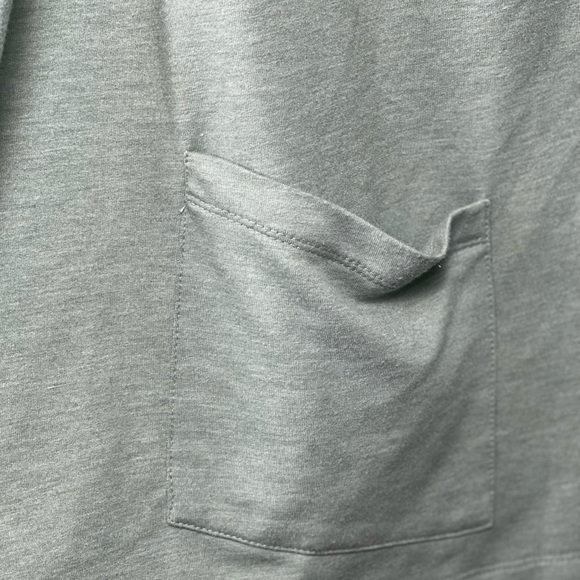 LOGO by Lori Goldstein Lounge Sage Green Open Cardigan Sweater W Pockets Size L - Picture 4 of 5